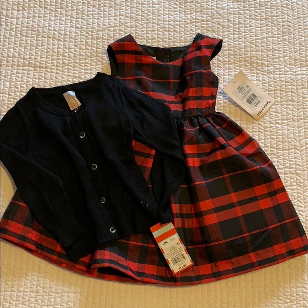 Christmas Dress 12M with sweater NWT